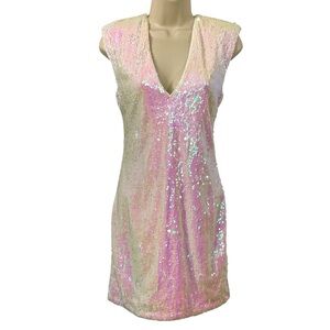 Y2K Forever 21 Pink Iridescent Sequin Dress - Rare!